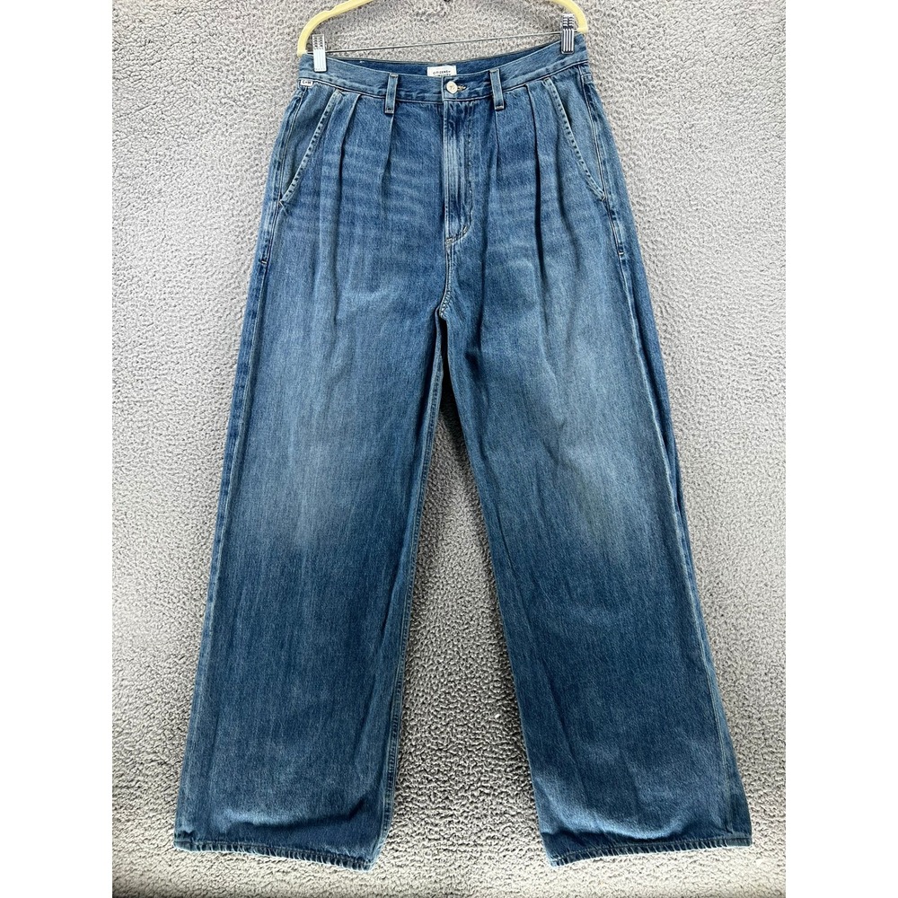 Citizens of Humanity Petra Pleated Wide Leg Trouser Jeans‎ Women 30 (32x33 Act)